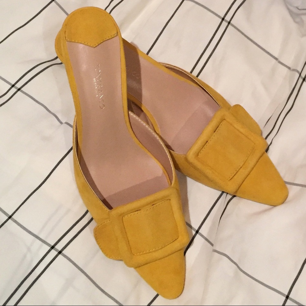 NEW Tony Bianco Suede Slip-On Kitten Heels